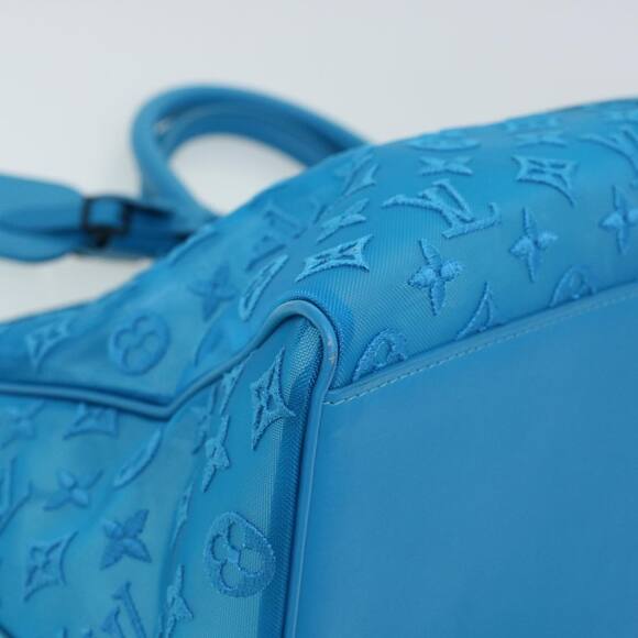 LOUIS VUITTON Mesh Keepall Triangle 50 Boston Bag Turquoise Blue M45048 - Picture 15 of 16